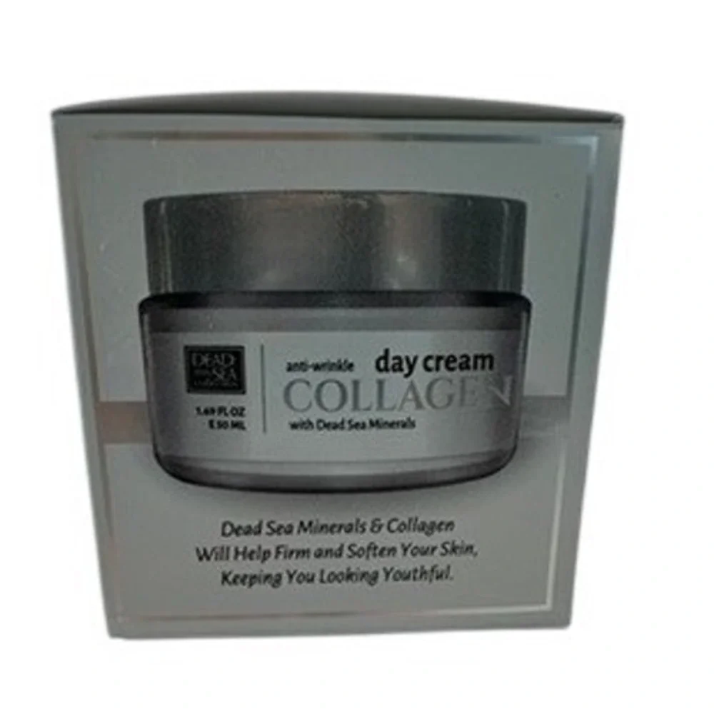 Dead Sea Collection Womens 1.69 fl‎ oz Day Cream White Anti-Wrinkle Collagen